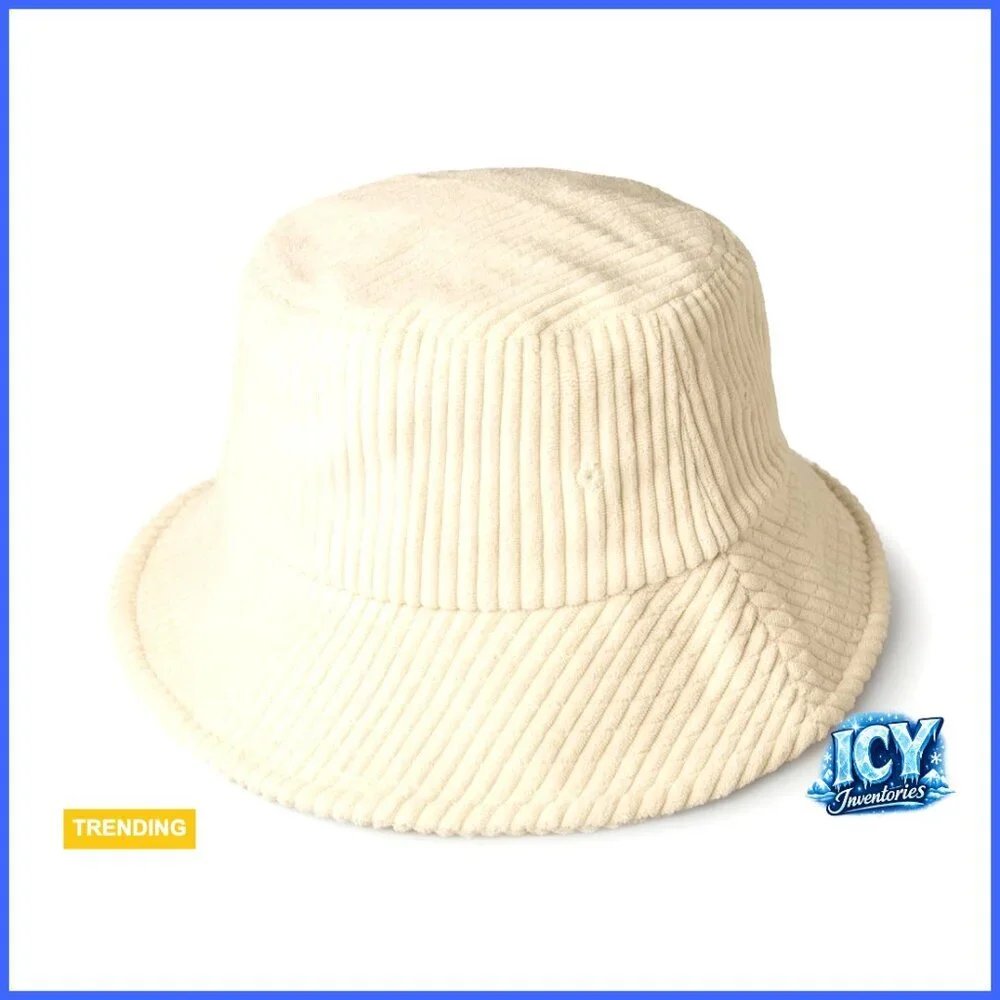 Corduroy Bucket Hat Adjustable Unisex Fisherman Outdoor Packable Lightweight